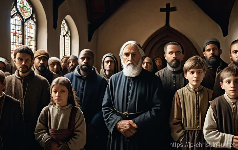 기독교와 민족주의 - **"Faith as a Unifying Force Amidst Adversity"**
    A powerful illustration depicting a diverse gro...