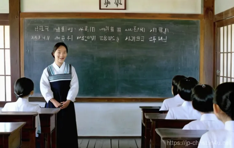 일제 강점기와 한국 기독교 - **The Sanctuary of Hope**
    A poignant scene inside a humble Korean church during the early 20th c...