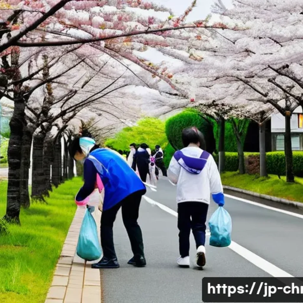 기독교와 환경운동 - A serene church community event in a modern Japanese town, where diverse people from children in dia...